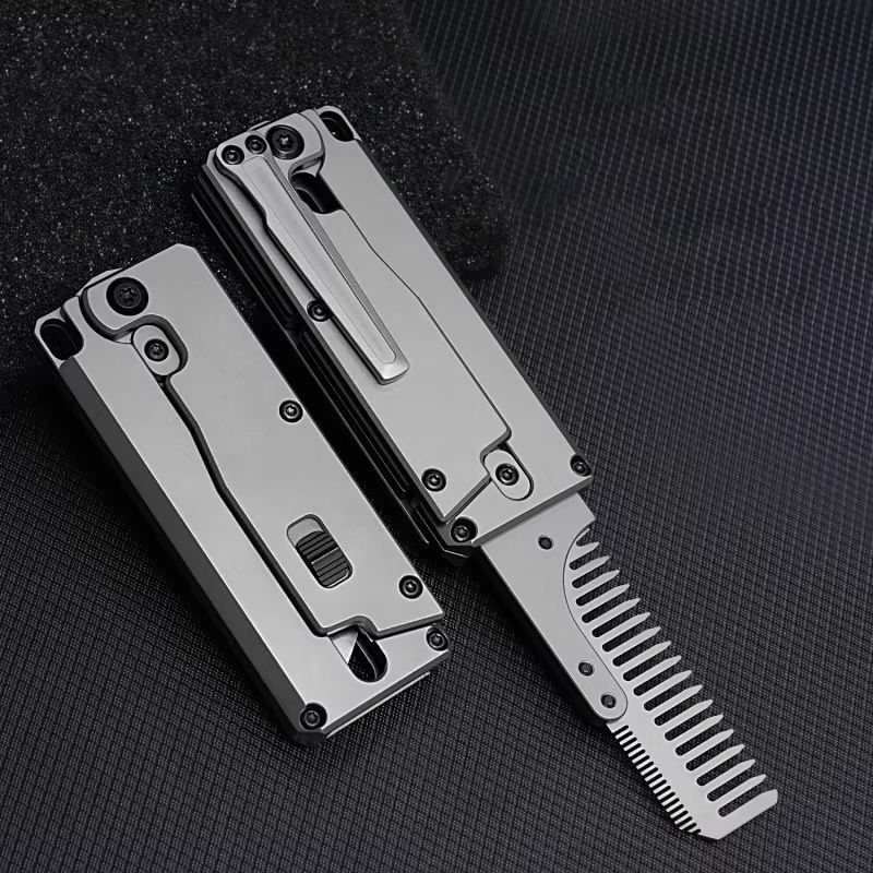Comb Pocket Titanium - Liga de titânio dobrável pente substituível