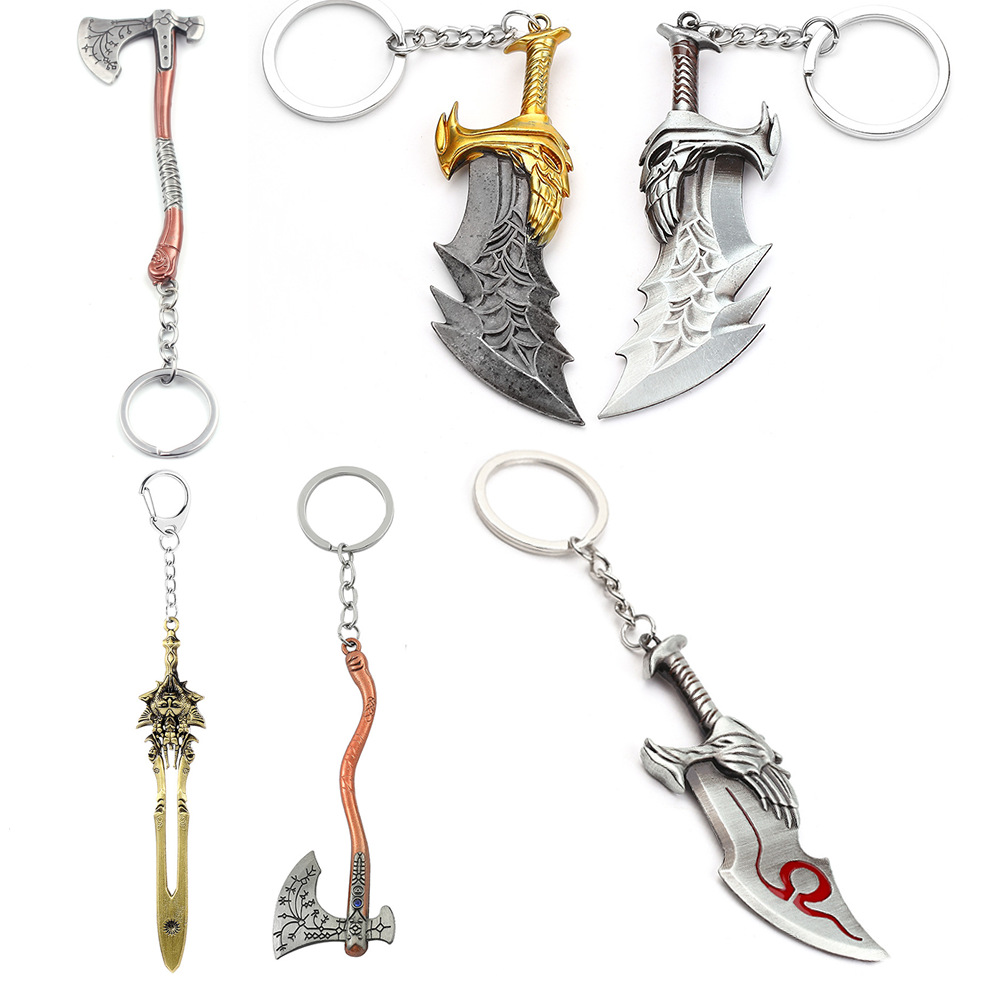 Carabiner Keychain - Chaveiro com Pingente de Espada Kratos