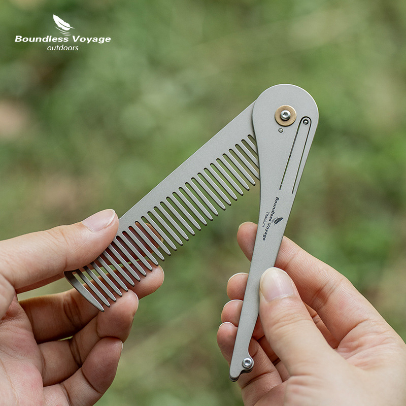 Comb Pocket Titanium - Pente de Cabelo Dobrável de Titânio